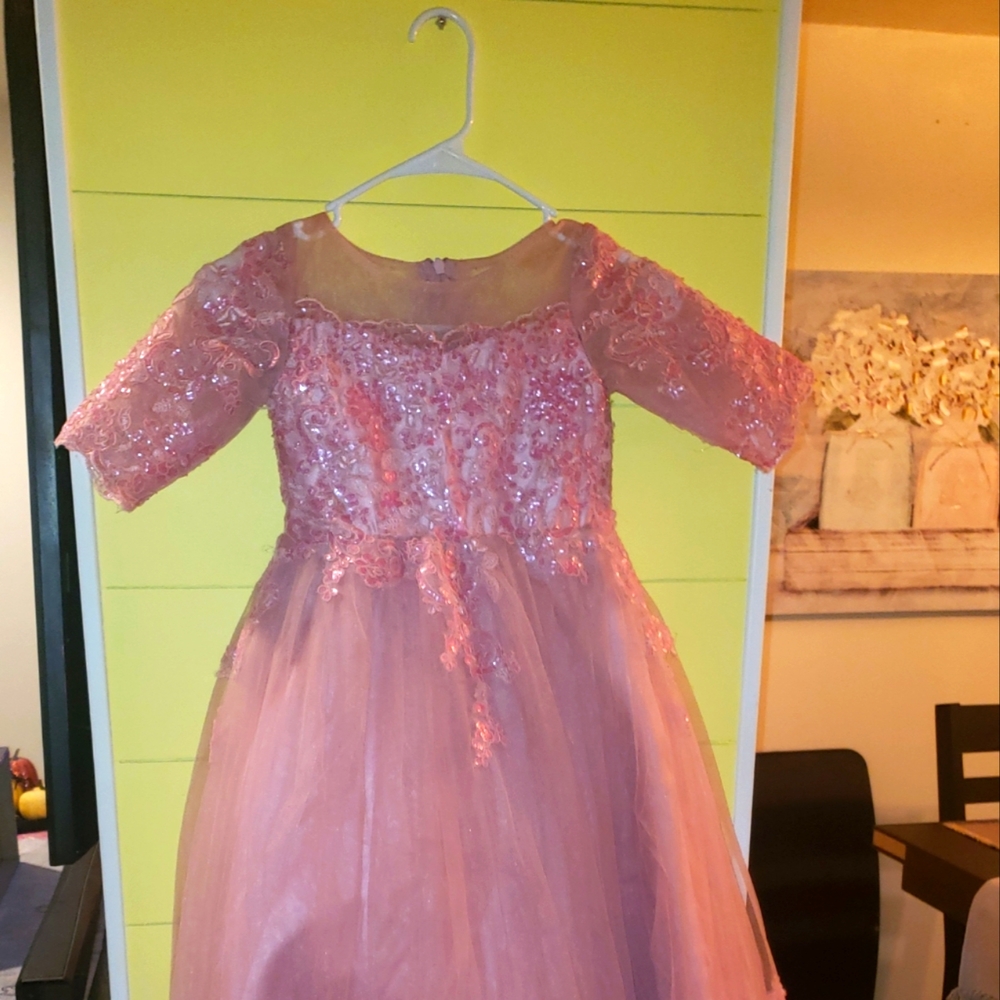 Girls pink gown